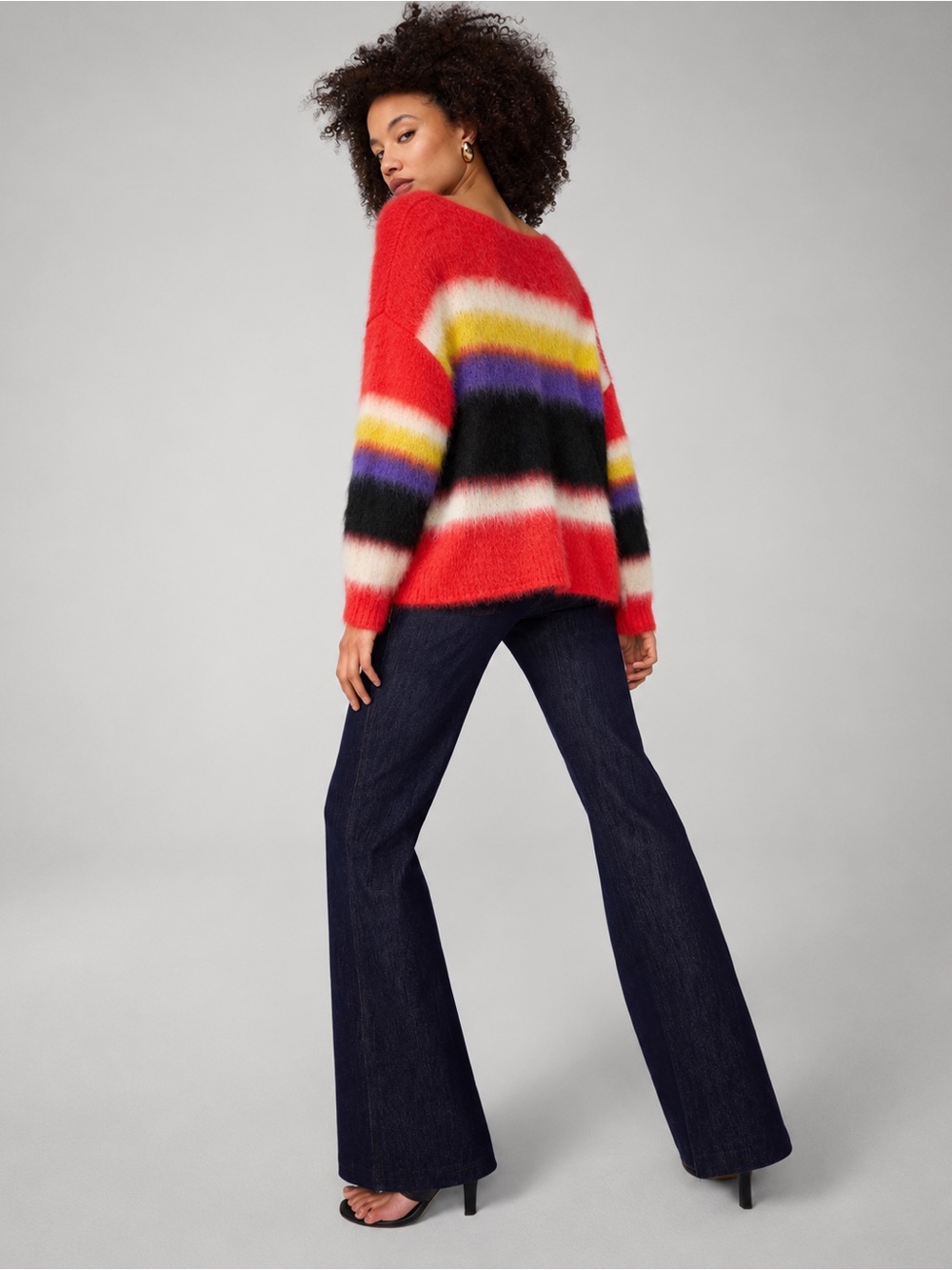 Diane Von Furstenberg Dark Indigo Wide-Leg Flare Jeans